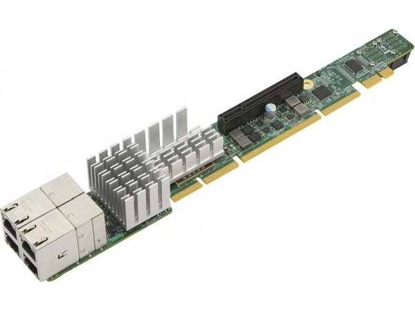 Supermicro AOC-URN2-I4XT / 1U Ultra Riser Card 4ports 10GbaseT, 2ports NMVE